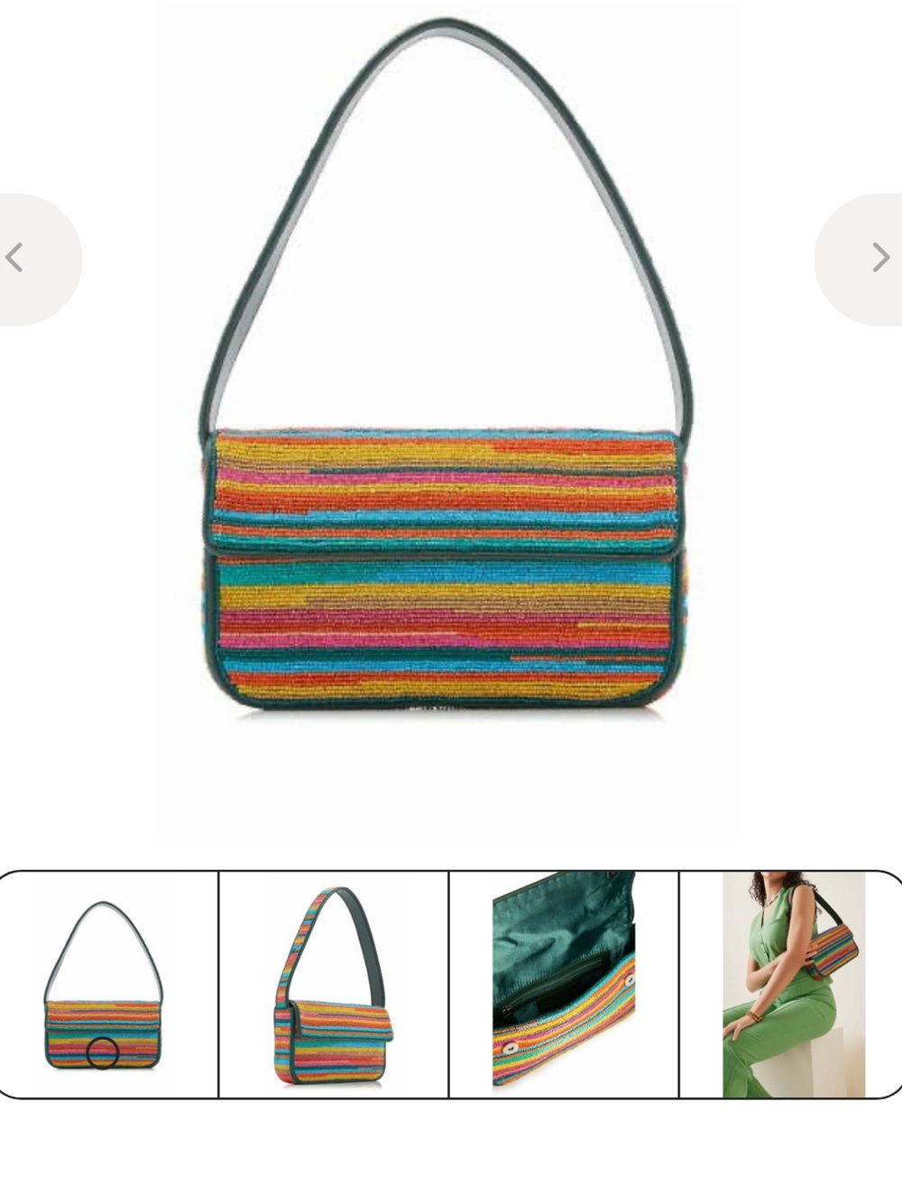 STAUD beaded Tommy bag - Sunset Stripe